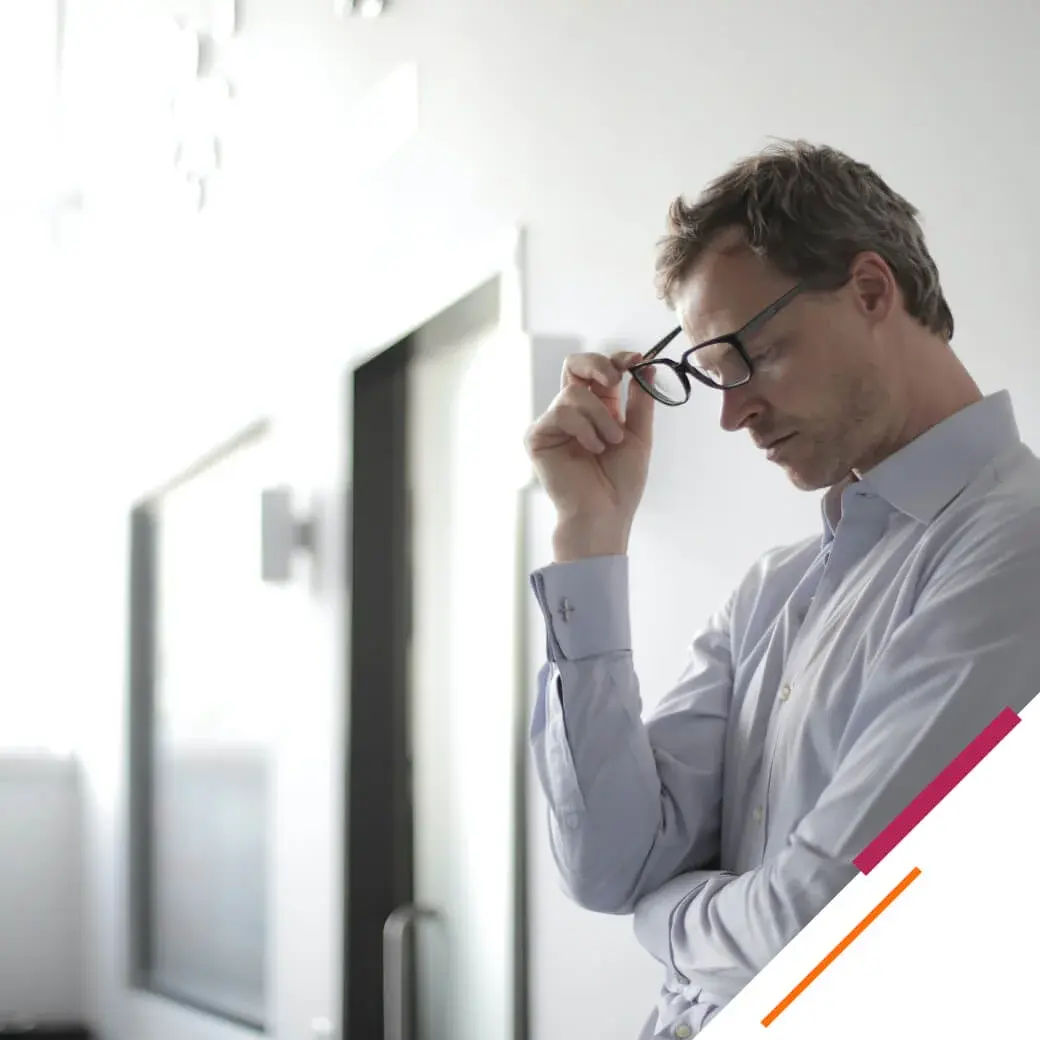 Man frustrated because of the impact of errors