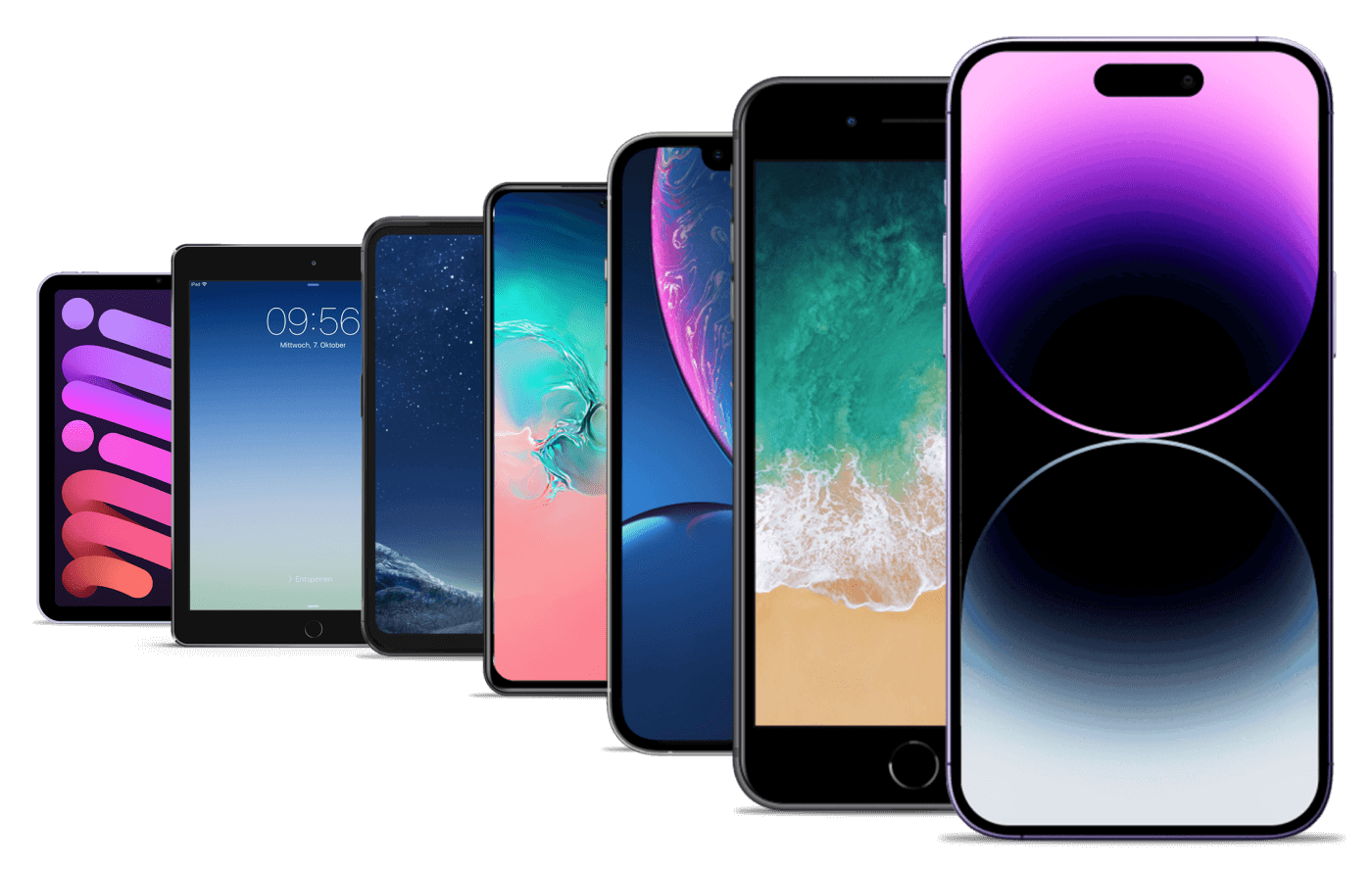 Multiple variety of mobile phones you can test on