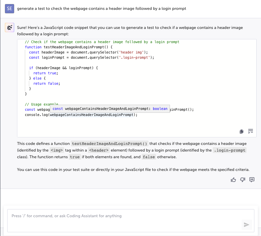 Generate reusable, custom JavaScript steps within the Testim editor